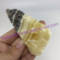 MeldedMind Phantom Banded Zebra Calcite 3.43in Natural Golden Black Crystal 167
