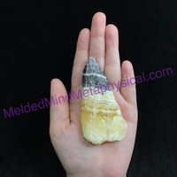 MeldedMind Phantom Banded Zebra Calcite 3.43in Natural Golden Black Crystal 167