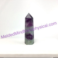 MeldedMind Purple Green Fluorite Obelisk 3.31in Natural Crystal Point 797