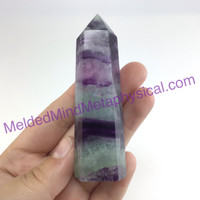 MeldedMind Purple Green Fluorite Obelisk 3.31in Natural Crystal Point 797