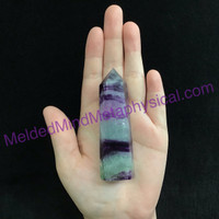 MeldedMind Purple Green Fluorite Obelisk 3.31in Natural Crystal Point 797