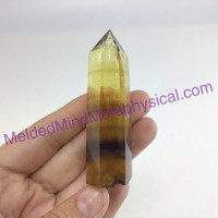 MeldedMind Yellow Purple Fluorite Obelisk 2.72in Natural Rainbow Crystal 707