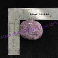 MeldedMind Lepidolite Palm Stone 1.48in Natural Purple Crystal Worry 056