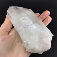 MeldedMind Lemurian Quartz Specimen 5.04in Natural White Point Crystal 731