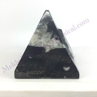 MeldedMind Orthoceras Pyramid 2.375in Natural Black Stone 076