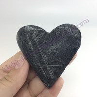 MeldedMind Orthoceras Raised Heart 2.50in Natural Black Stone 147