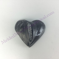 MeldedMind Orthoceras Raised Heart 2.50in Natural Black Stone 151