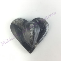 MeldedMind Orthoceras Raised Heart 2.50in Natural Black Stone 152