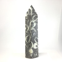 MeldedMind Shell Jasper Obelisk 9.5in Natural Grey Crystal Tower Point 160