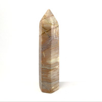 MeldedMind Calcite, Jasper,  Quartz Obelisk 5.75in Brown Crystal Tower Point 173