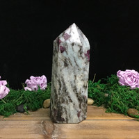 MeldedMind Polished Red Tourmaline Obelisk Point 5.30in Tower Rubellite 197