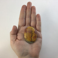 MeldedMind Natural Red River Jasper Palm Smooth Worry Stone 2in Black Yellow 016