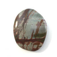 MeldedMind Natural Red River Jasper Palm Smooth Worry Stone 2in Black Yellow 002