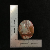 MeldedMind Natural Red River Jasper Palm Smooth Worry Stone 2in Black Yellow 002