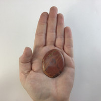 MeldedMind Natural Red River Jasper Palm Smooth Worry Stone 2in Black Yellow 158