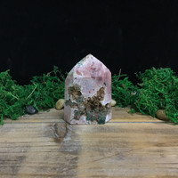 MeldedMind Pink Amethyst Obelisk Natural Stone Pink Patagonia Crystal 180