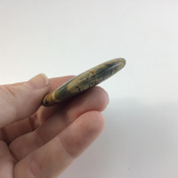 MeldedMind Natural River Jasper Palm Smooth Worry Stone 2in Grey Brown Green 068