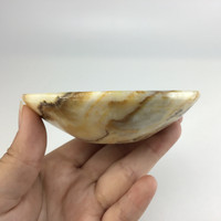 MeldedMind Natural Stone Agate Bowl 3.75 in Brown Beige Black 019