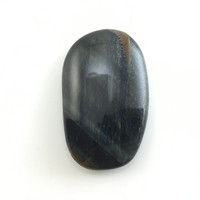 MeldedMind Blue Tiger's Eye Palm Stone 1.99in Flash Smooth Natural 065