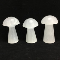 MeldedMind One (1) Satin Spar Selenite Mushroom 3.75in Natural White Crystal 081