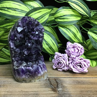 MeldedMind Natural Polished Grade A Cut Based Amethyst Geode 4.72in Décor 295