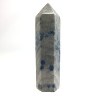 MeldedMind Manganese in Quartz Obelisk Point 5.15in Natural Blue Crystal 207