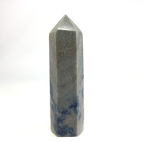 MeldedMind Manganese in Quartz Obelisk Point 5.15in Natural Blue Crystal 207