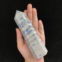 MeldedMind Manganese in Quartz Obelisk Point 5.90in Natural Blue Crystal 205