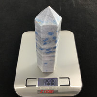 MeldedMind Manganese in Quartz Obelisk Point 5.90in Natural Blue Crystal 205