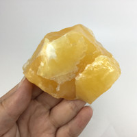 MeldedMind Orange Calcite Specimen 3.12in Natural Rough Crystal Mexico 133