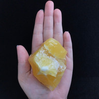 MeldedMind Orange Calcite Specimen 3.12in Natural Rough Crystal Mexico 133