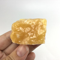 MeldedMind Orange Calcite Specimen 1.58in Natural Rough Crystal Mexico 128