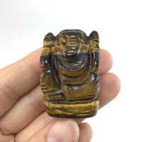 MeldedMind Hand Carved Golden Tiger's Eye Ganesha 1.49in Polished Crystal 177