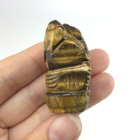 MeldedMind Hand Carved Golden Tiger's Eye Ganesha 1.49in Polished Crystal 177