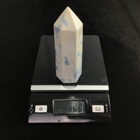 MeldedMind Manganese in Quartz Obelisk Point 5.90in Natural Blue Crystal 204