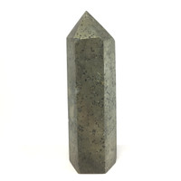 MeldedMind Natural Pyrite Obelisk Point Tower 6.60in Natural Gray Crystal 203