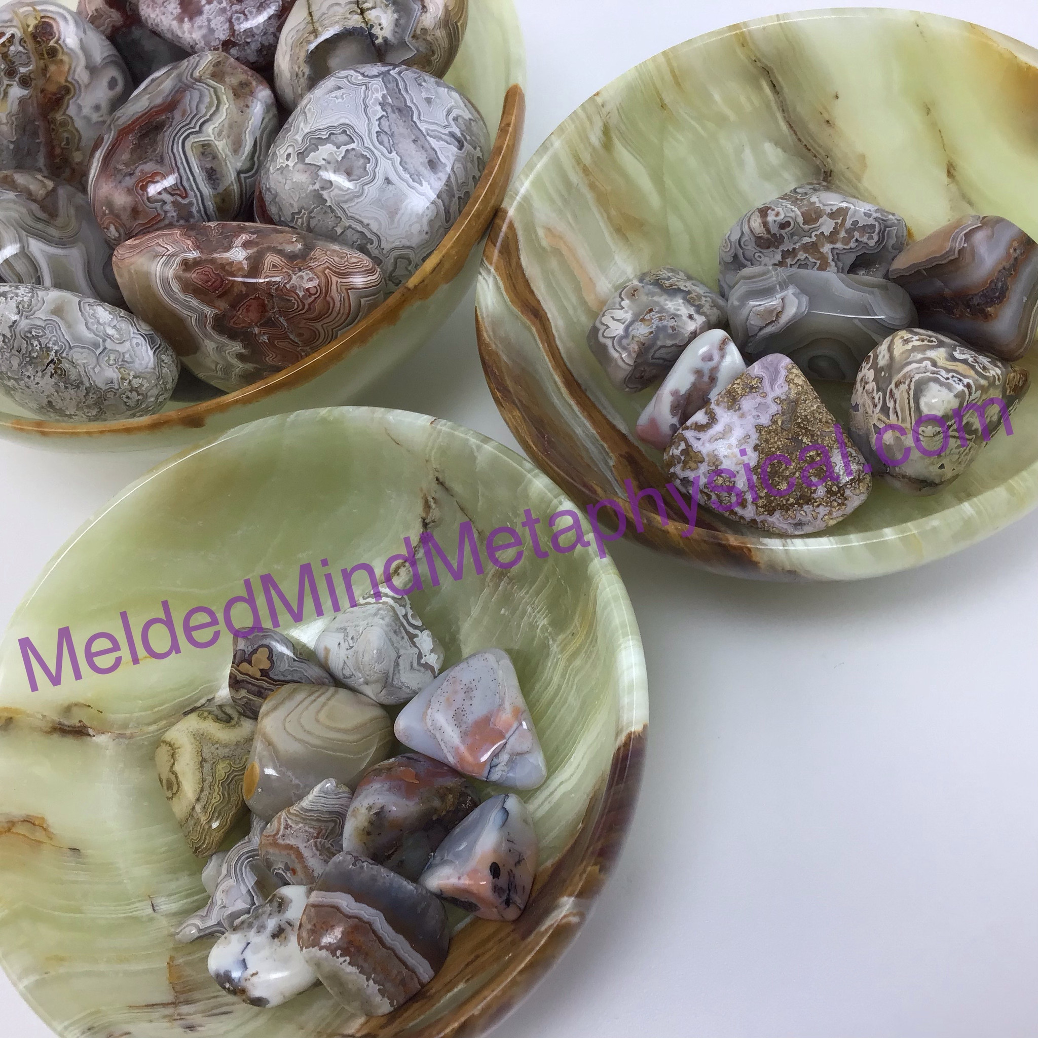 MeldedMind One (1) Crazy Lace Agate Tumble 3 sizes Natural