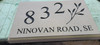 Custom Indiana buff limestone sand blast engraved address sign with black paint