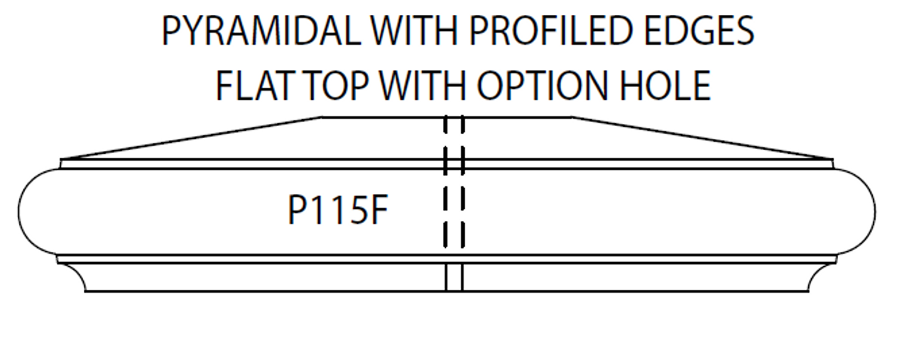 Pyramidal column cap with flat top and optional hole, any size, made to order, shipped nationwide.