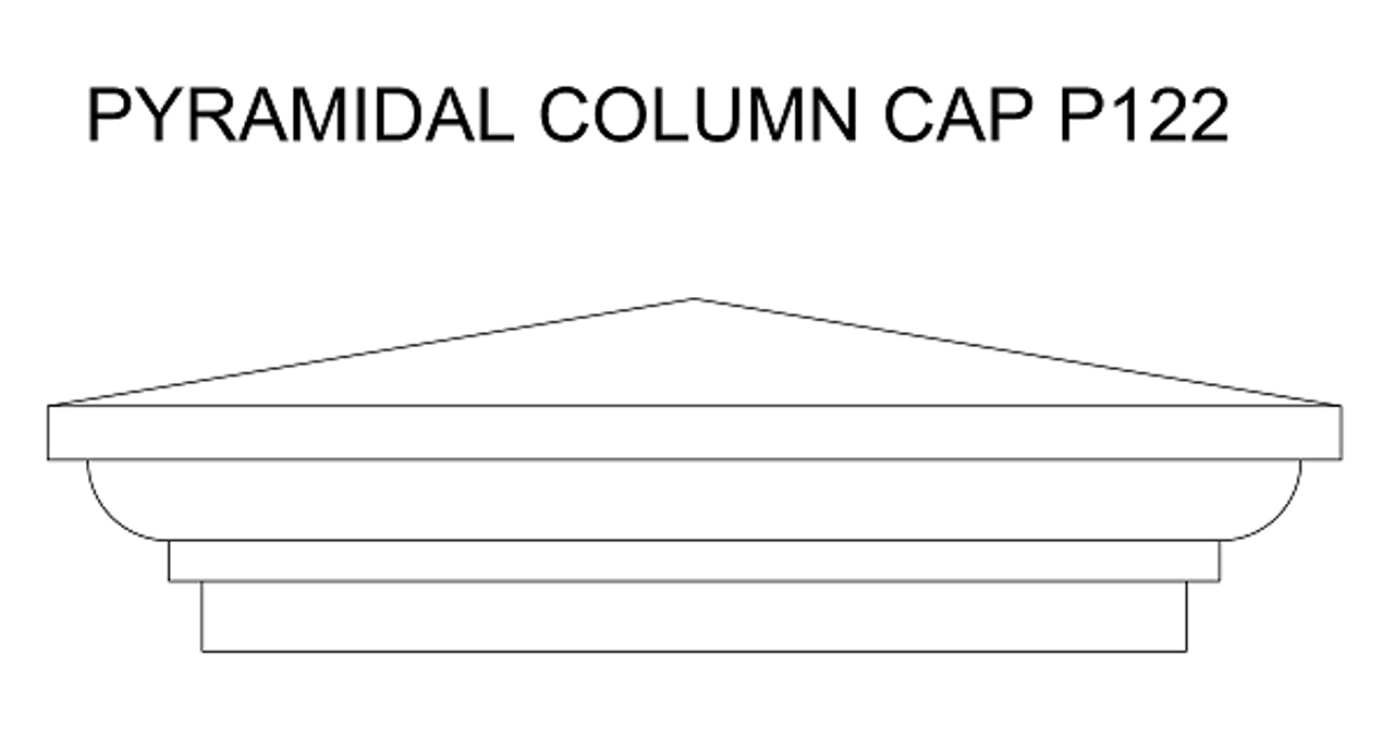 Pyramidal column cap, any size, made to order, shipped nationwide.