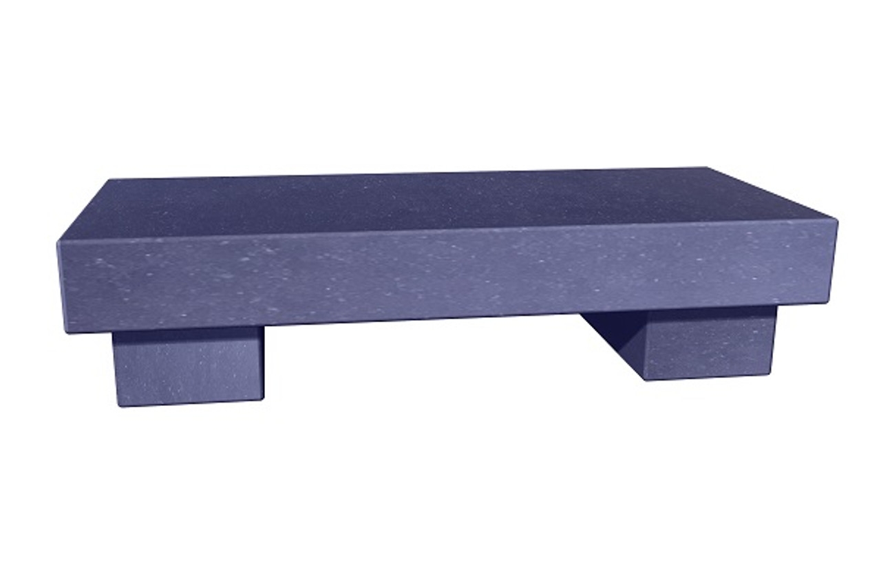 The Zen Bench in brushed Kilkenny limestone, standard and customer size, available in many different natural stone colors, made to order in the USA and shipped nationwide.