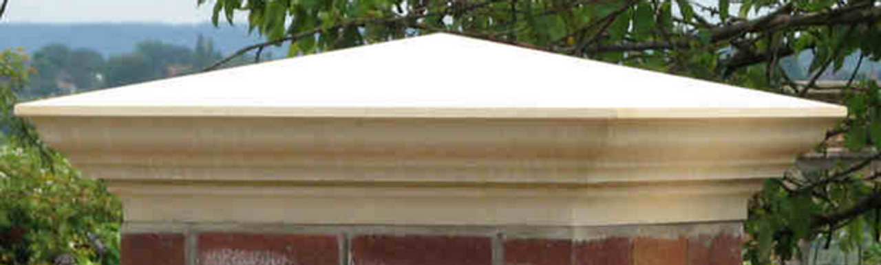 Custom pyramidal peaked pier. pillar or column cap.