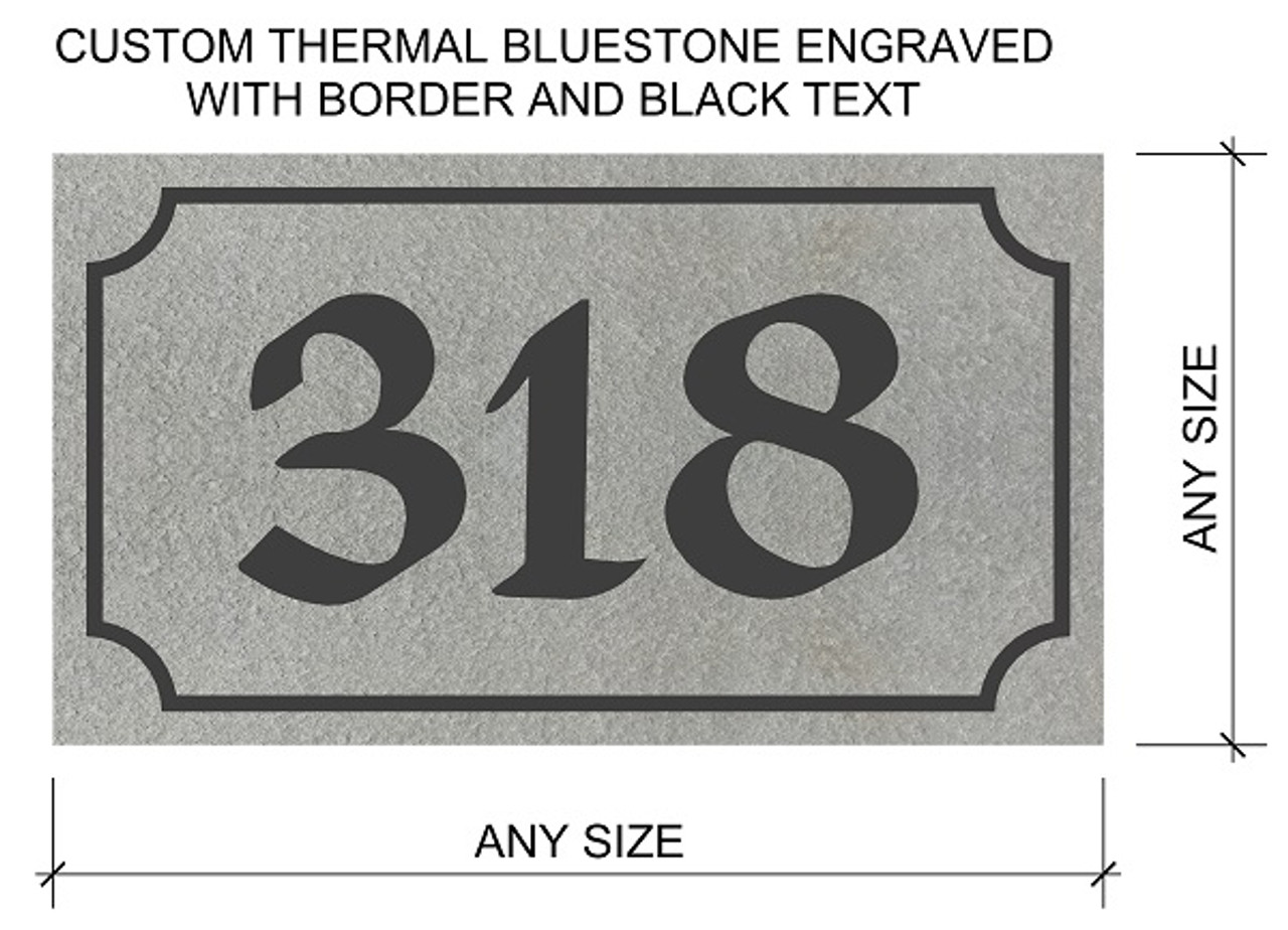 Conceptual rendering address stone engraving bluestone