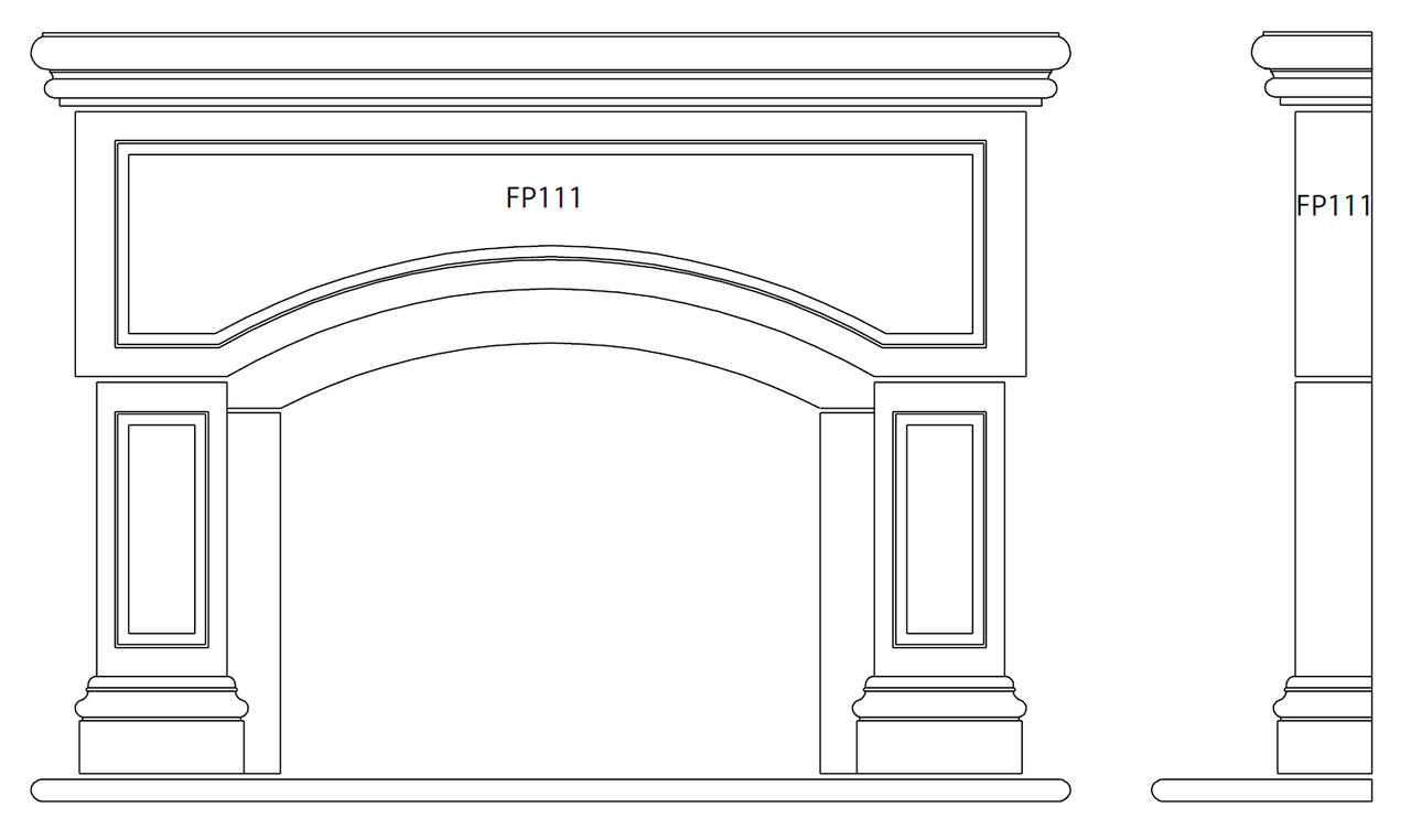 Custom fireplace mantel surround - Design FP111