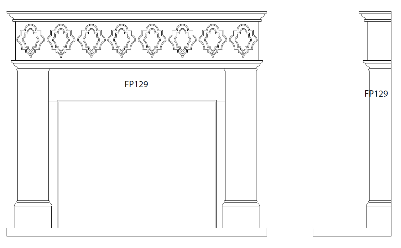 Custom fireplace mantel surround - Design FP129