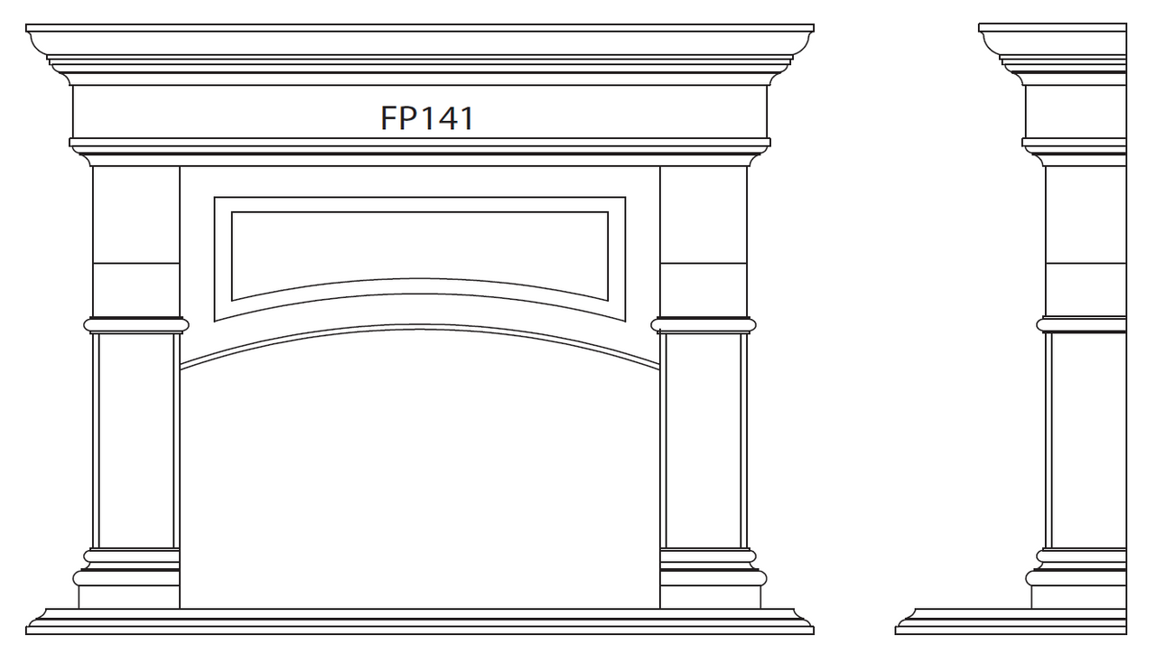 Custom fireplace mantel surround - Design FP141