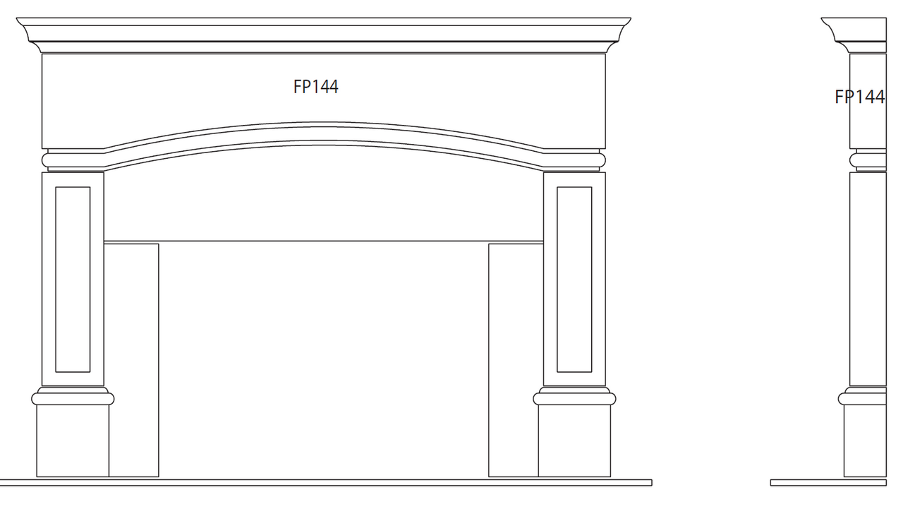 Custom fireplace mantel surround - Design FP144