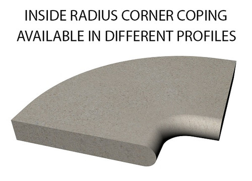 Example of limestone inside radius corner swimming pool or spa coping with bull nose edge. Available in limestone, bluestone, sandstone, granite, marble, travertine, made in USA, shipped nationwide. Example of limestone inside radius corner swimming pool or spa coping with bull nose edge. Available in limestone, bluestone, sandstone, granite, marble, travertine, made in USA, shipped nationwide.