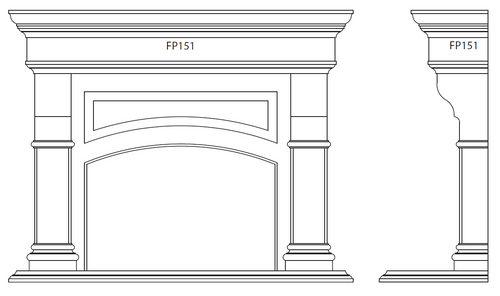 Custom fireplace mantel surround - Design FP151