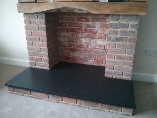 Black slate Fireplace Hearth - Natural Stone one piece hearth pad